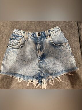 BDG Light Blue High-Waist Denim Cutoff Shorts